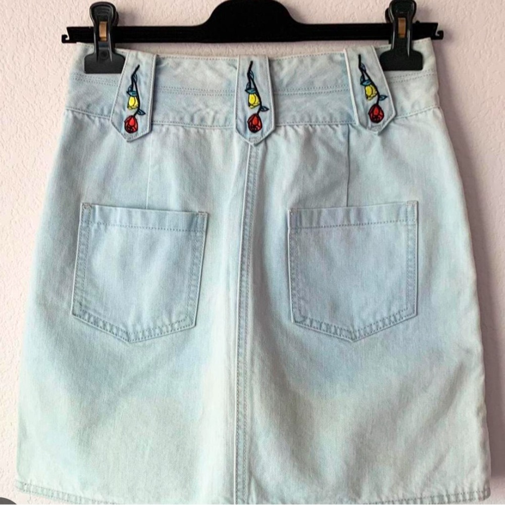 Rachel Antonoff Light Blue Denim Jean Skirt - Picture 2 of 3